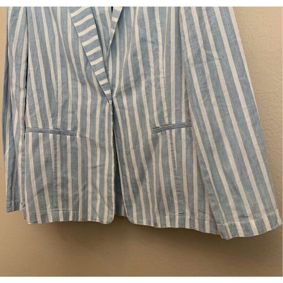 FRAME Denim cotton oversized blue white stripe blazer size medium - Picture 5 of 13